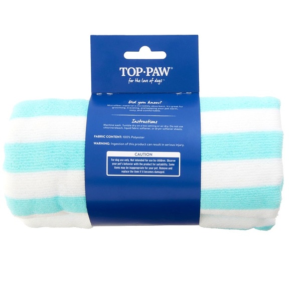 TOP PAW Striped Hooded Towel Super Absorbent Microfiber Size Small/Medium - Picture 9 of 9